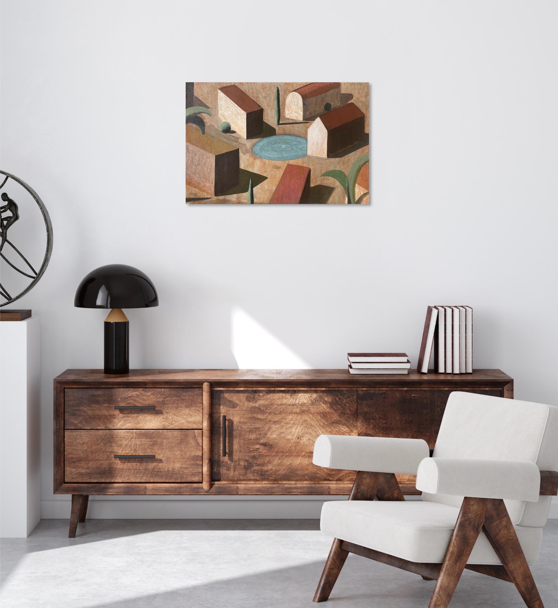 Olf de Ramon Enrich - Pintura contemporánea de paisaje, arquitectura, figurativa en venta 3