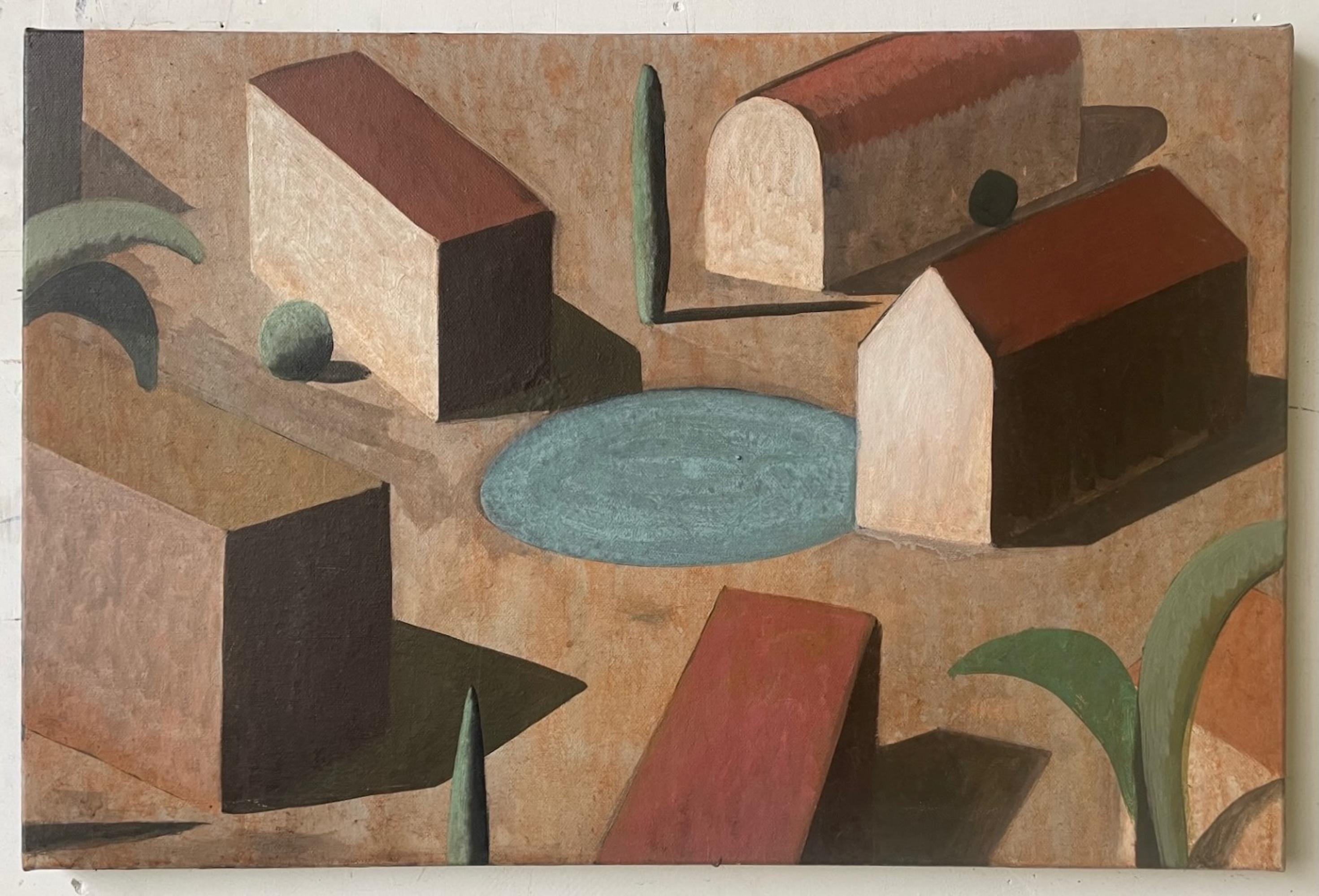 Olf is a unique acrylic on canvas painting by contemporary artist Ramon Enrich, dimensions are 40 × 60 cm (15.8 × 23.6 in). 
The artwork is signed, sold unframed and comes with a certificate of authenticity. 

The painting depicts a calm, dreamlike