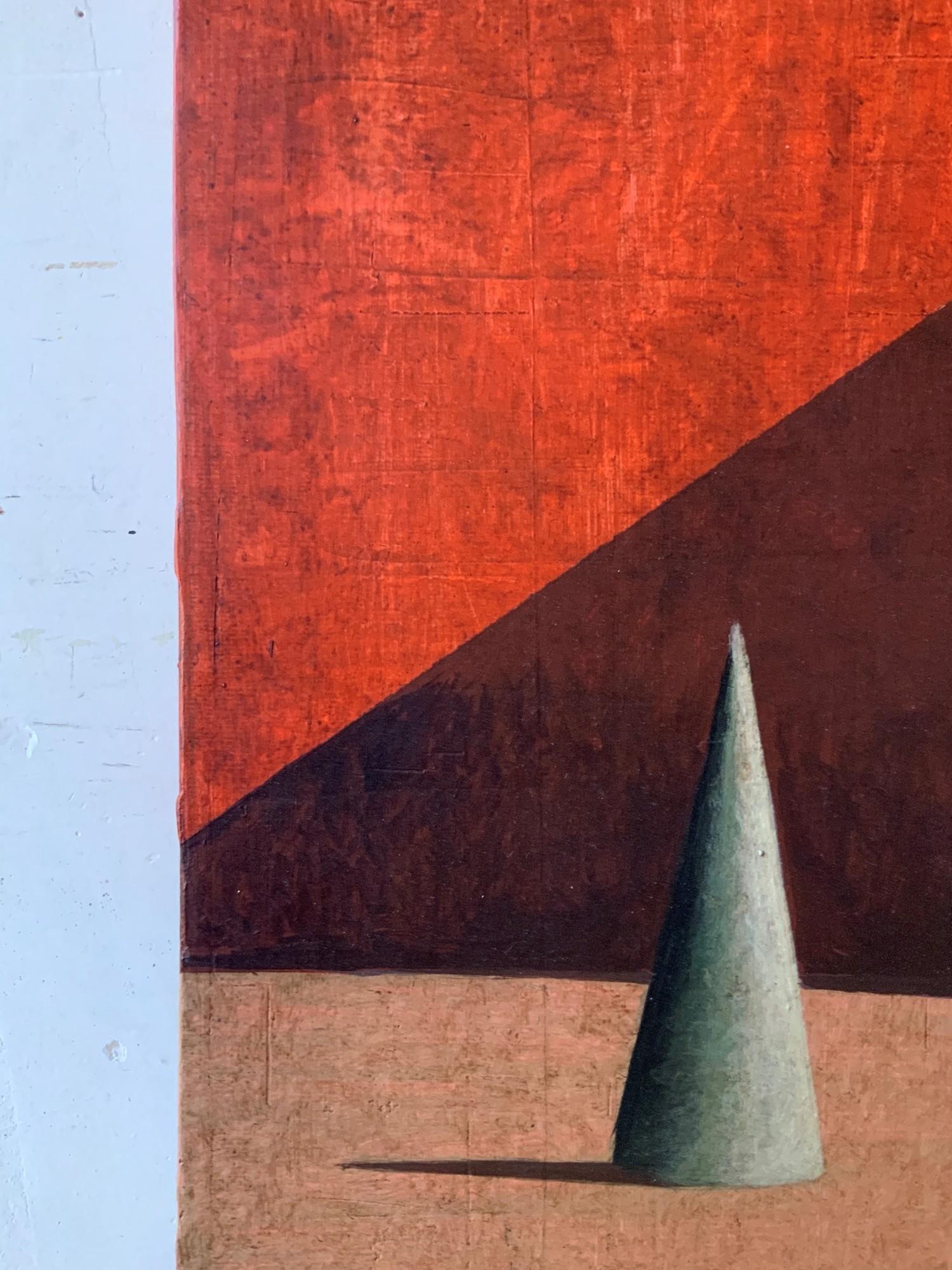 Ora by Ramon Enrich - Contemporary painting, landscape, architecture, red, vivid For Sale 3