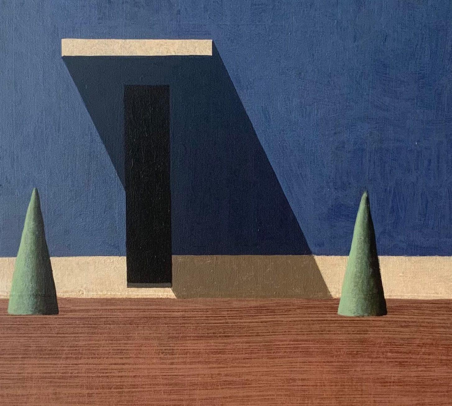 OTELO von Ramon Enrich - Zeitgenössische Malerei, Landschaft, Architektur, Blau im Angebot 2