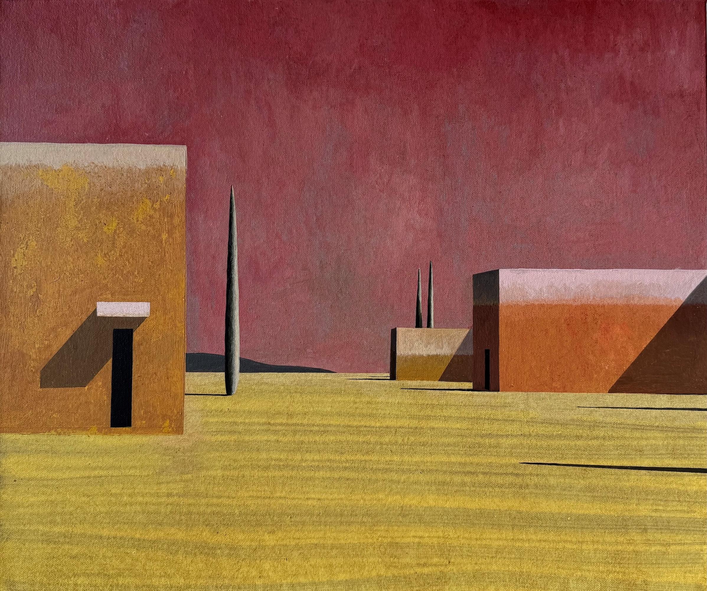 P-GELD by Ramon Enrich - Geometric landscape painting, acrylic on canvas