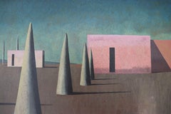 PA-EN by Ramon Enrich - Geometric landscape painting, acrylic on canvas