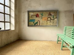 PAILL de Ramon Enrich - Peinture de 5,7 pieds de large, paysage et architecture