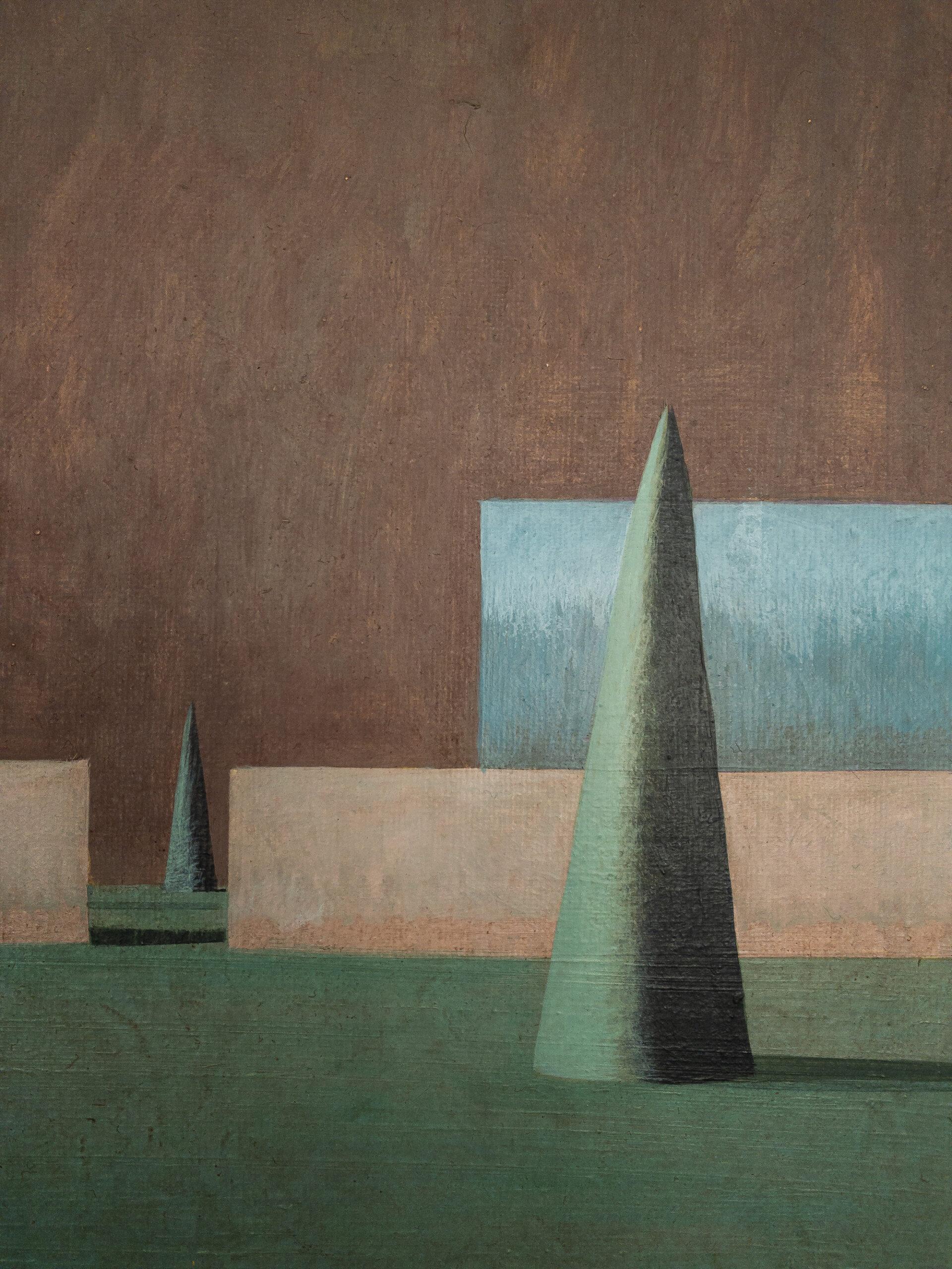 PAS de Ramon Enrich - Peinture de paysage géométrique, acrylique sur toile en vente 3