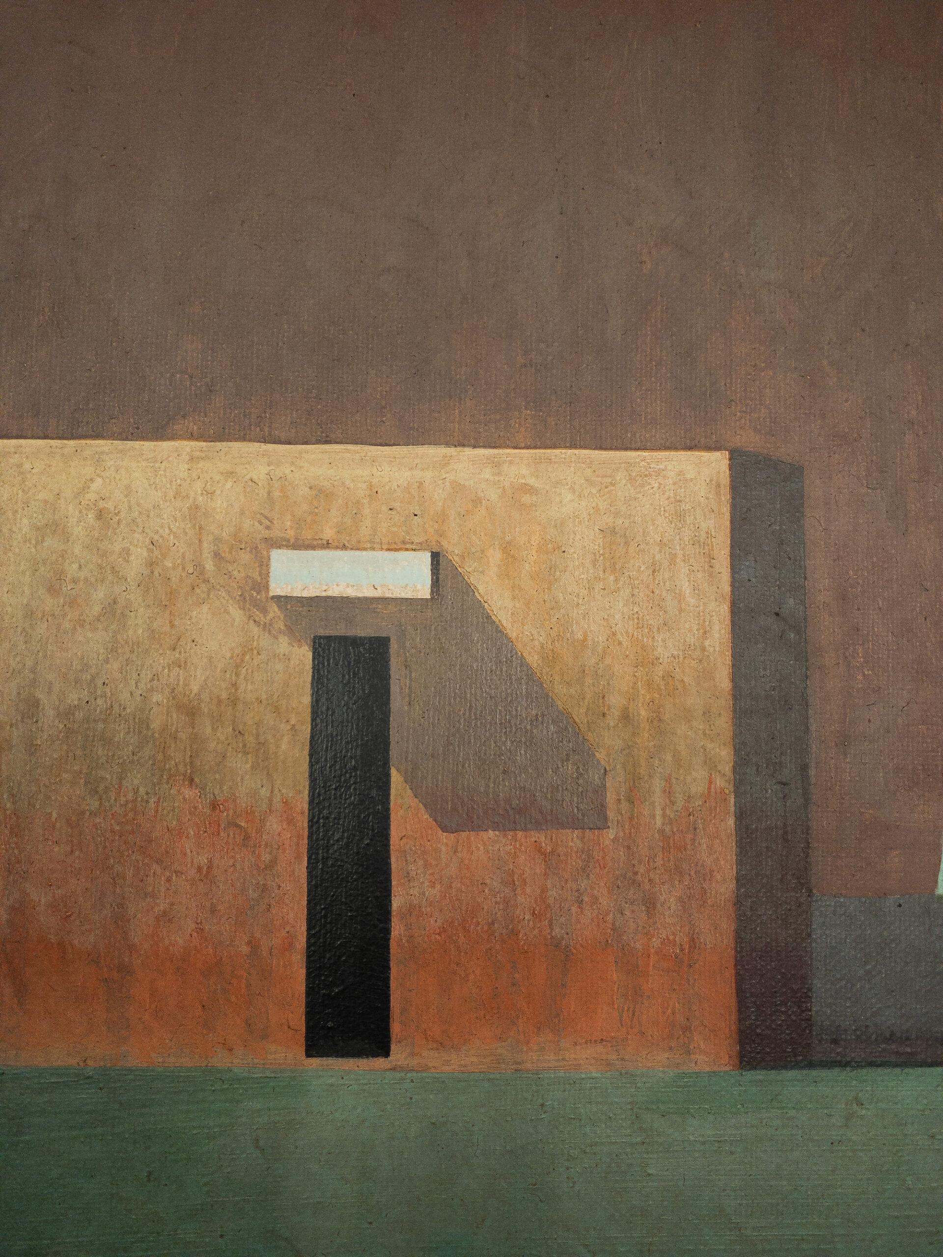 PAS de Ramon Enrich - Peinture de paysage géométrique, acrylique sur toile en vente 4