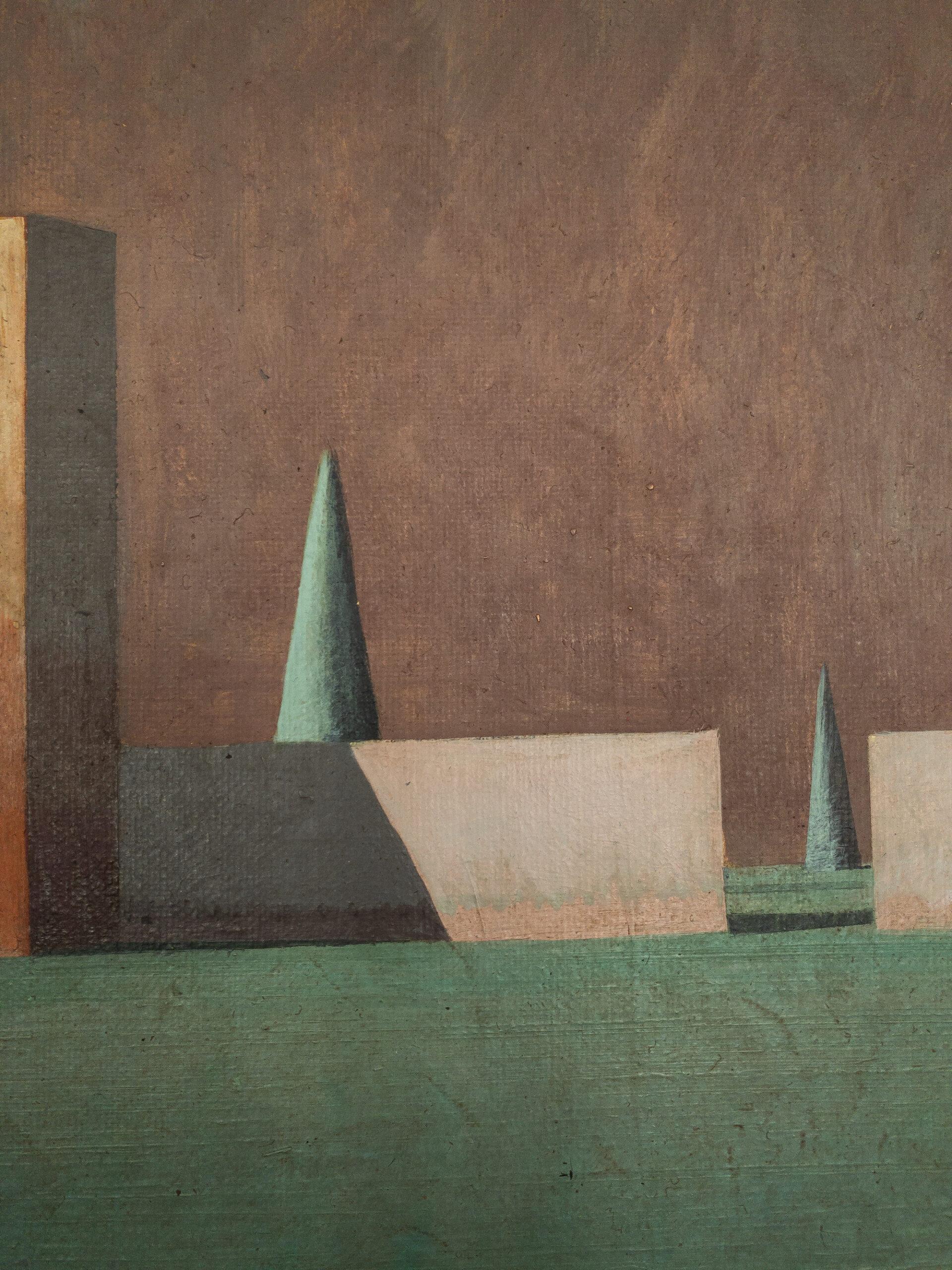 PAS de Ramon Enrich - Peinture de paysage géométrique, acrylique sur toile en vente 6