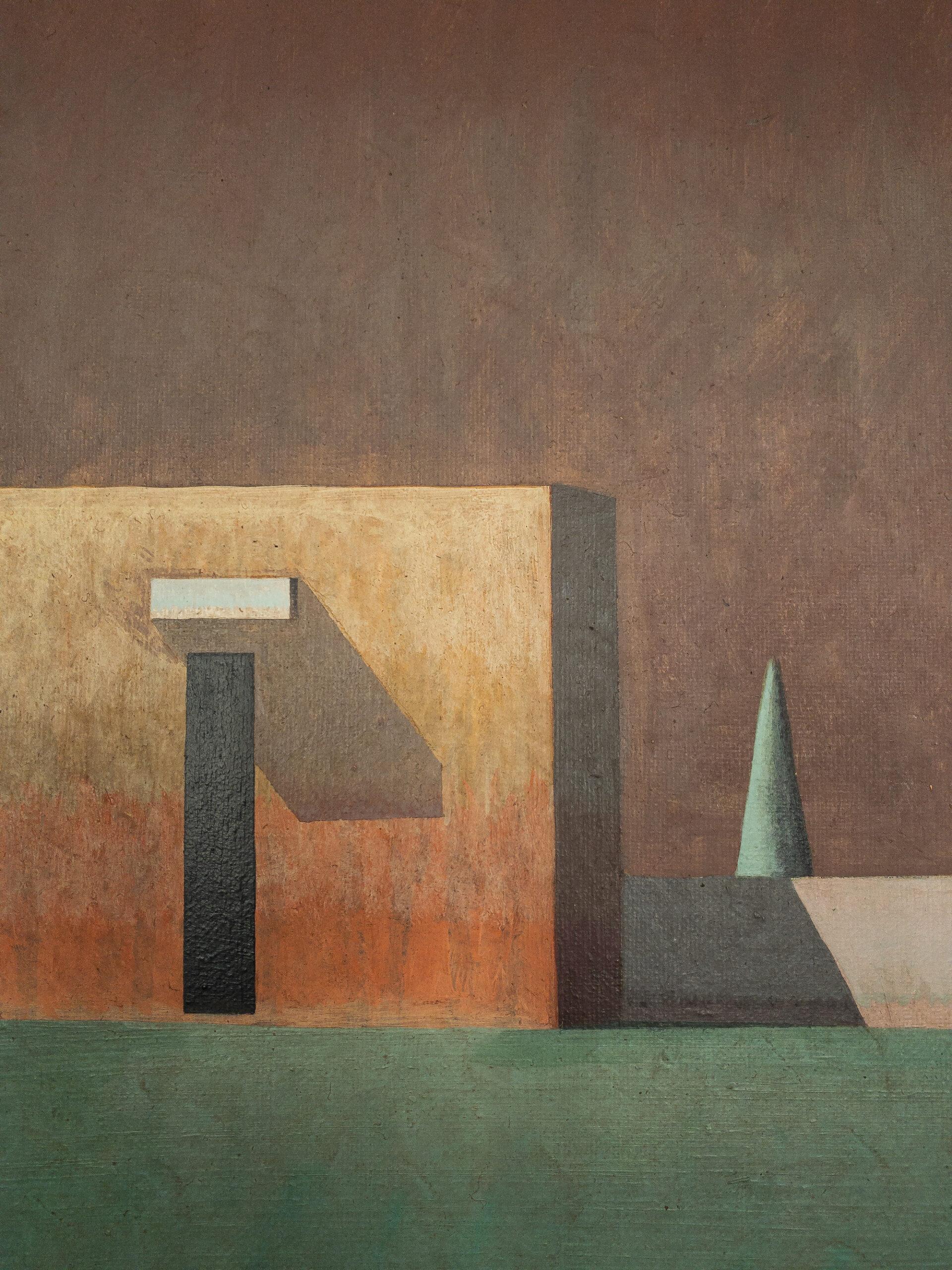 PAS de Ramon Enrich - Peinture de paysage géométrique, acrylique sur toile en vente 7