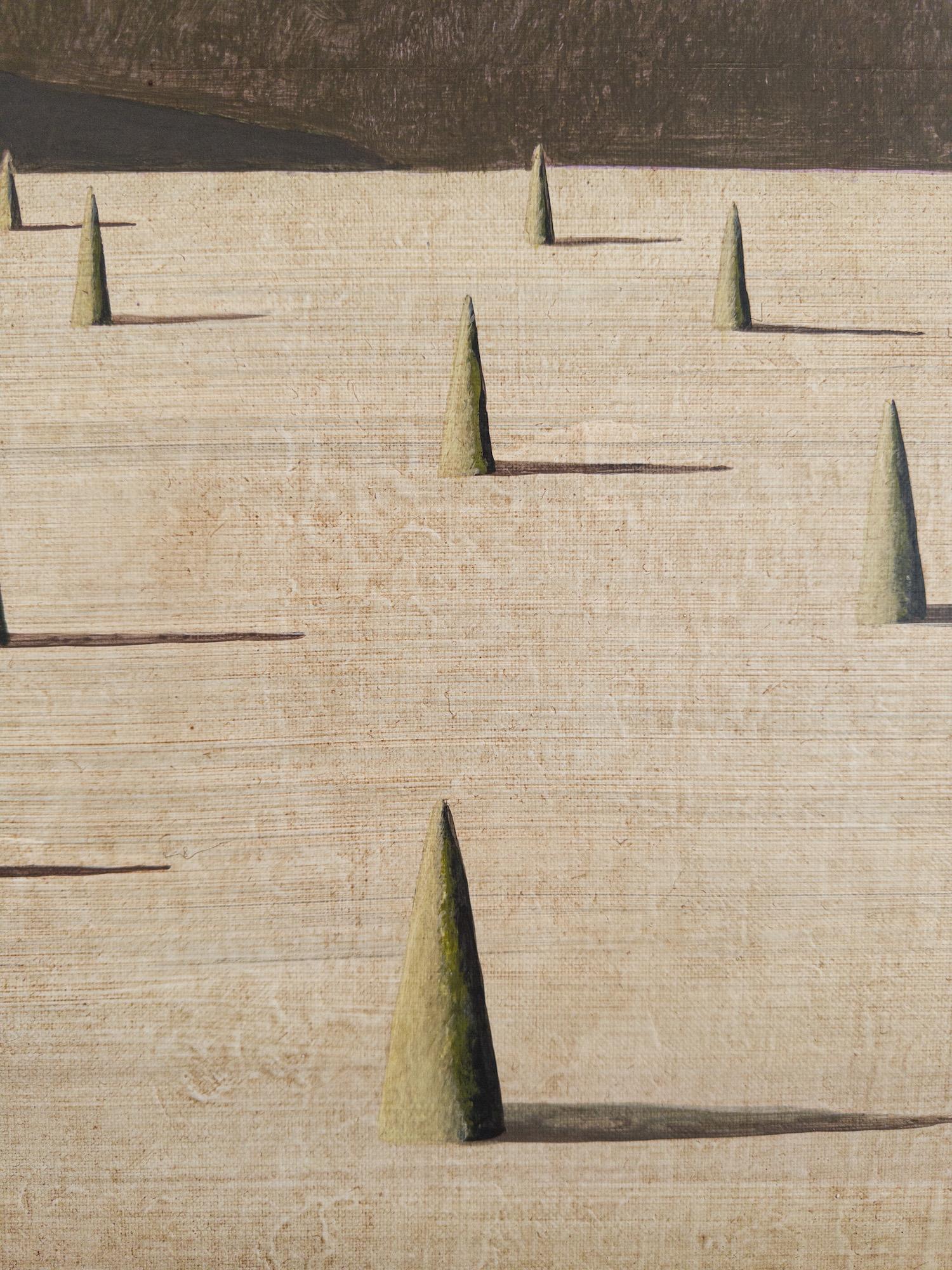 Proto 03 von Ramon Enrich - Zeitgenössische geometrische Landschaftsmalerei, braun im Angebot 10