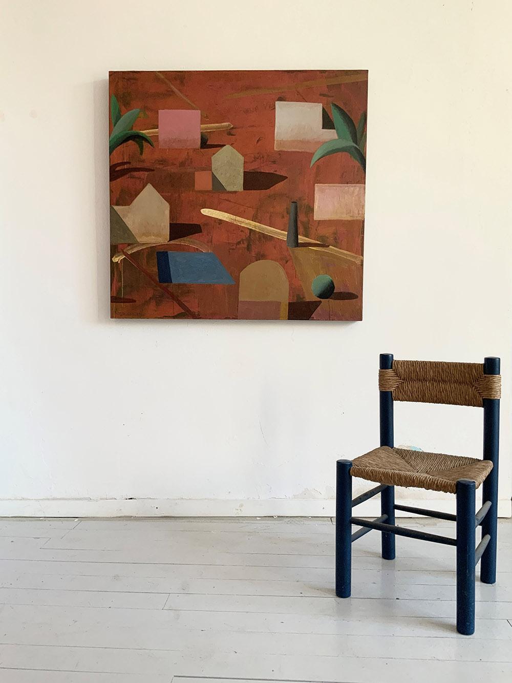 RED VILLAGE par Ramon Enrich - Peinture contemporaine, paysage, architecture en vente 1