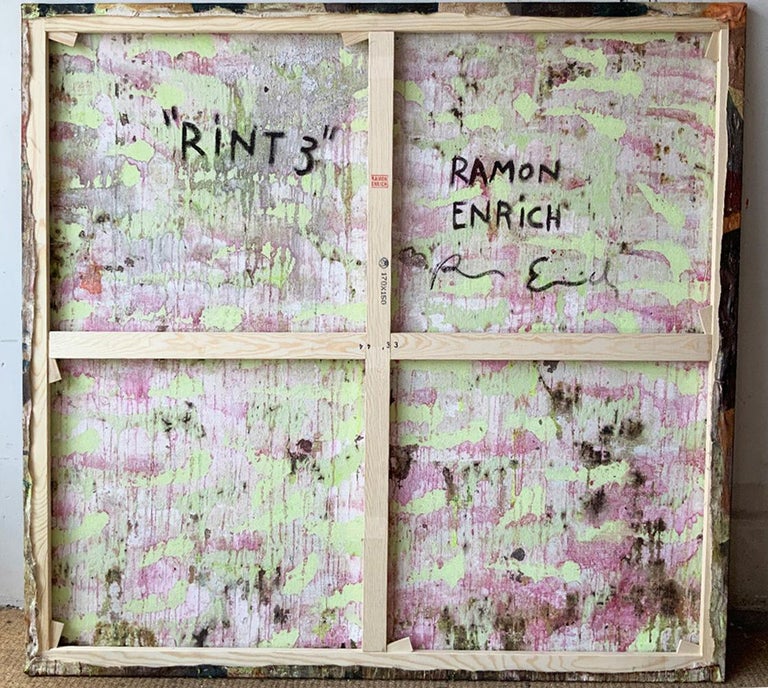 RINT III by Ramon Enrich - geometric urban landscape painting, earth tones For Sale 3