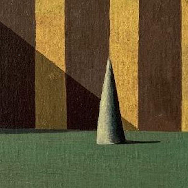 SIE de Ramon Enrich - Peinture de paysage urbain géométrique, tons terreux, village 3
