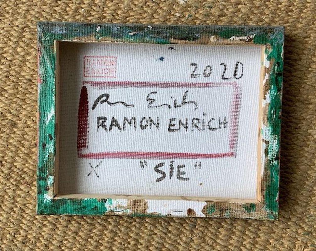 SIE de Ramon Enrich - Peinture de paysage urbain géométrique, tons terreux, village 4