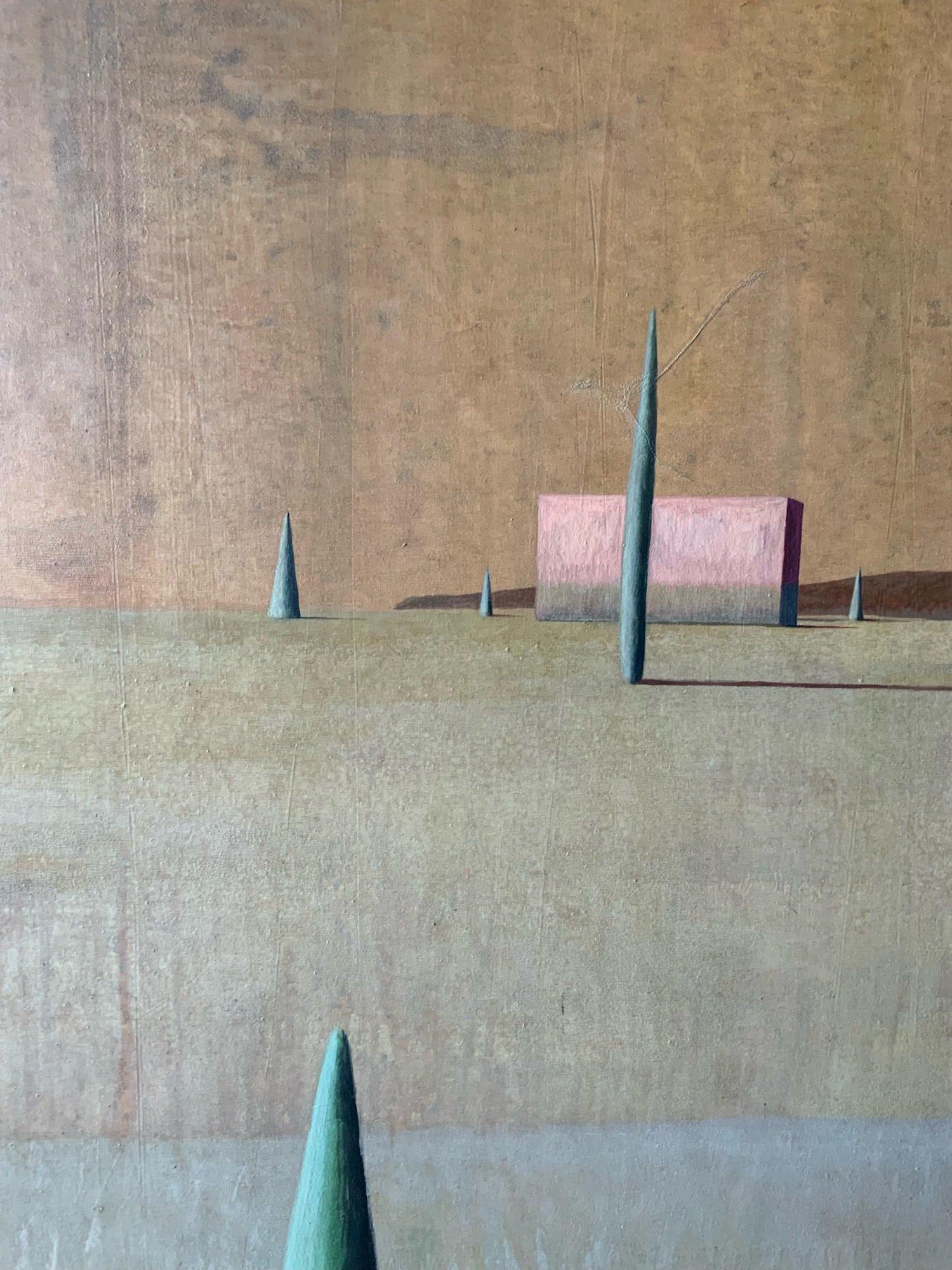 SIENA di Ramon Enrich - Pittura di paesaggio geometrico, tonalità della terra, architettura 2