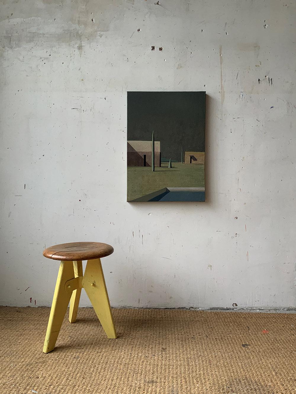 SIRG by Ramon Enrich - Geometric Landscape Painting, Earth Tones 2