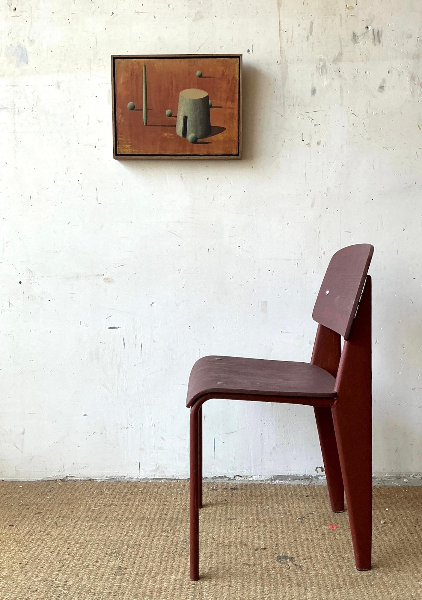 Turm 5 von Ramon Enrich - Zeitgenössische geometrische Landschaftsmalerei, Orangetöne im Angebot 2