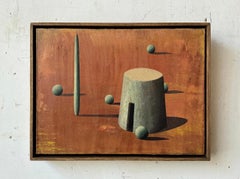 Turm 5 by Ramon Enrich - Contemporary Landscape Painting, Earth Tones