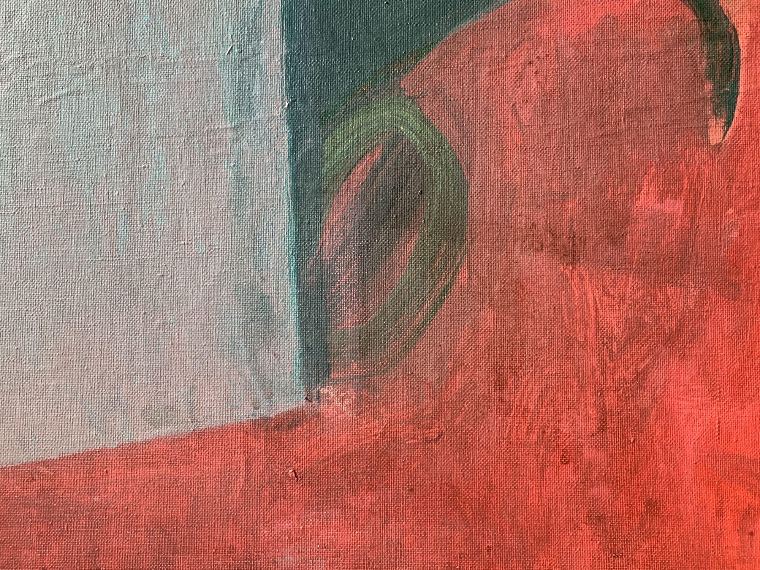 AMON par Ramon Enrich - Peinture géométrique contemporaine de paysage, tons rouges, arbre en vente 3