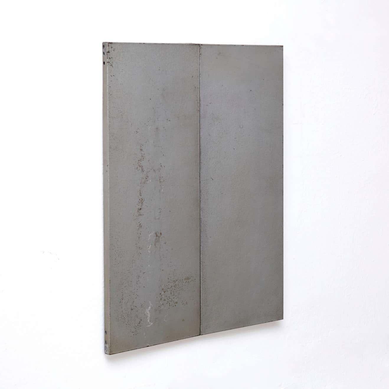 Ramon Horts, Minimalismus-Kunstwerk.

Strukturen aus Metallkompositionen, hergestellt in Barcelona, ca. 2017. Für eine Einzelausstellung.
Signiert von ihm selbst im Gravierstempel.

Im Originalzustand.

