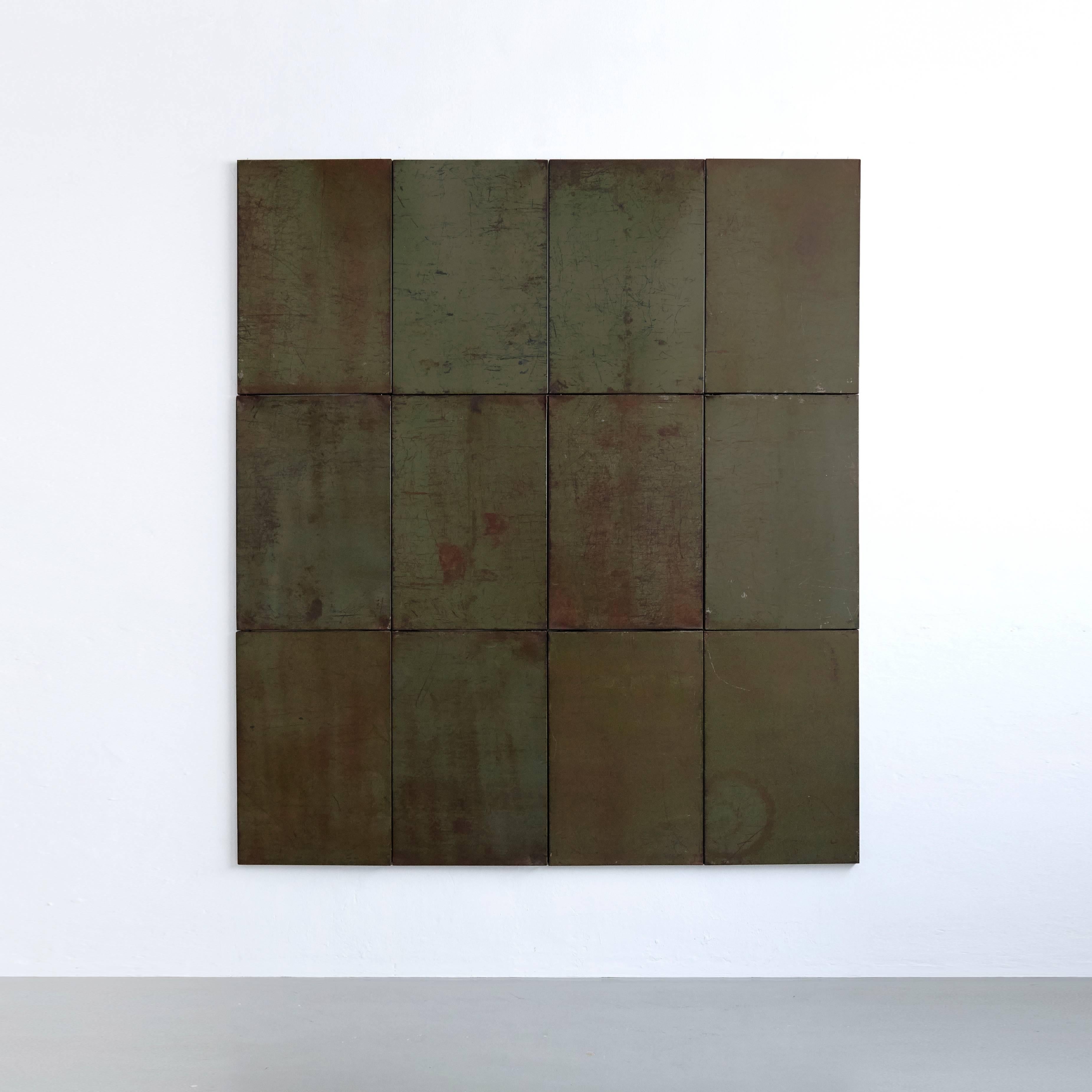 Ramon Horts, Minimalism large metal artwork.

Structures of metal compositions made in Barcelona in 2017 for a solo Exhibition.
Signed by himself in engraving punch.

Scraped metal, rusted and varnished.

In original condition.



 