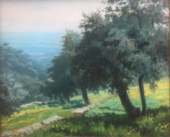 Sea of olive trees mediterranean landscape Spain oil on canvas painting