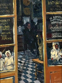 ÓLEO SOBRE TELA- EL ANTICUARIO- RAMÓN LOMBARTE 1983