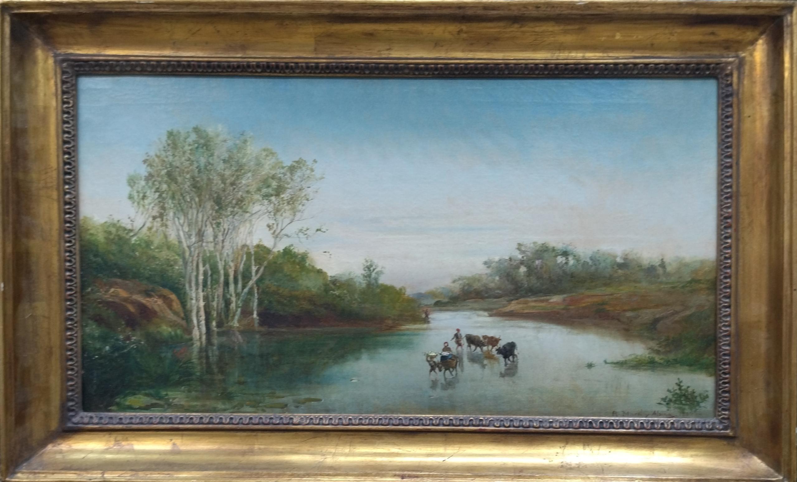 Ramon Martí Alsina Landscape Painting – Marti Alsina 62 Öl Leinwand  Signiertes Originalgemälde