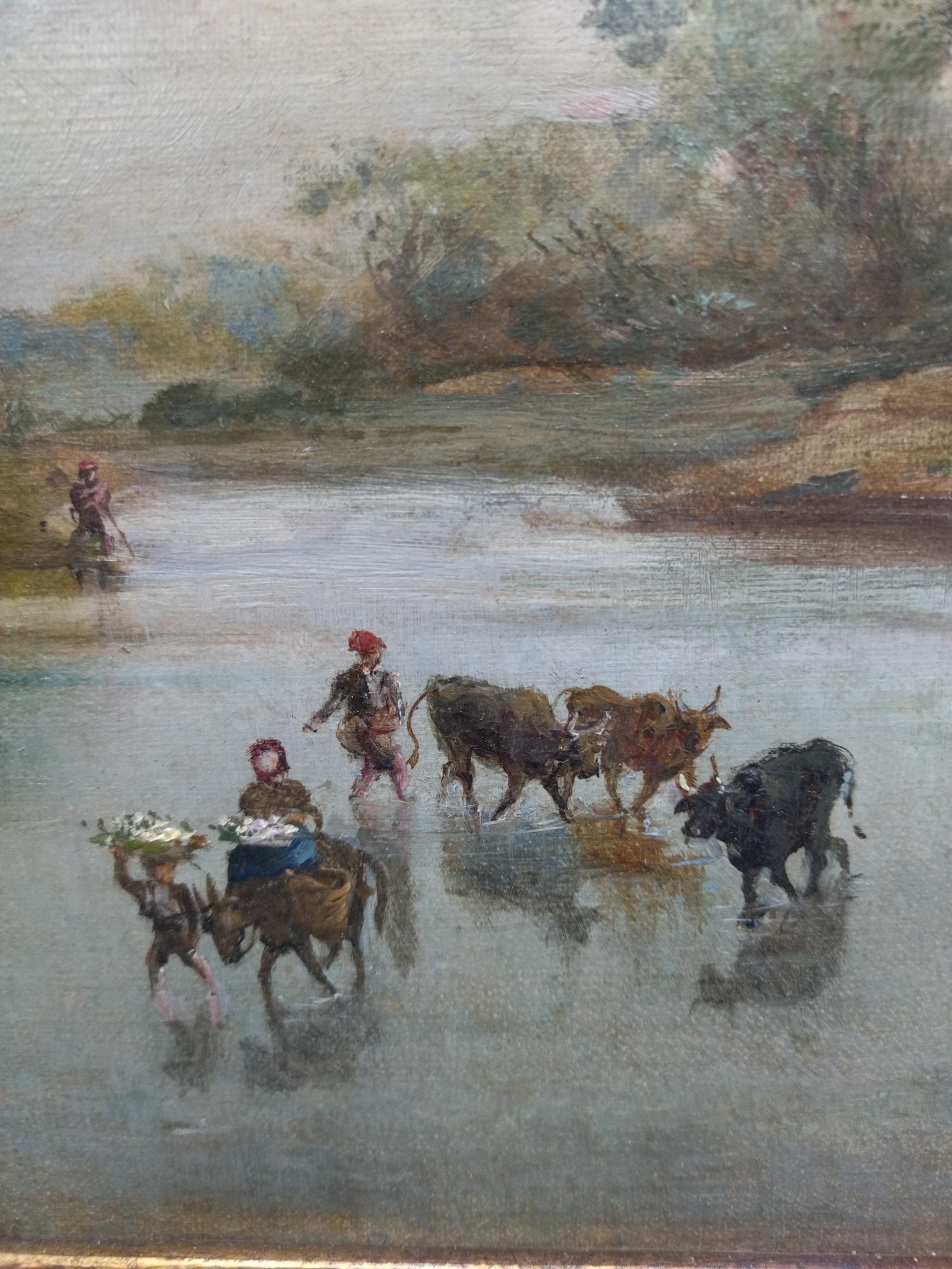 Marti Alsina tela ad olio  dipinto originale firmato - Landscape Painting Grigio di Ramon Martí Alsina