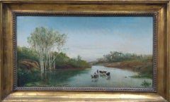 Antique Marti Alsina oil canvas  signed Original Painting