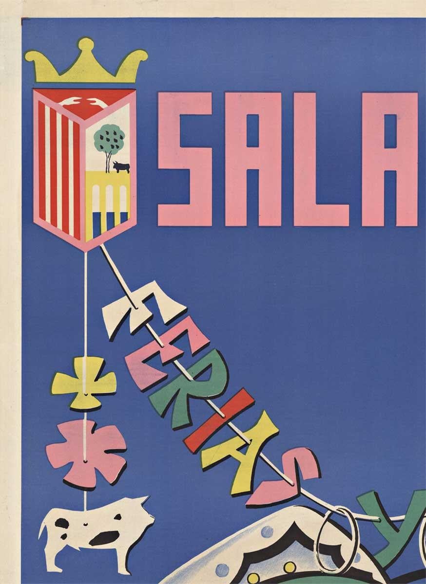 Original Salamanca Ferias y Fiestas vintage Spanish festival poster - Print by Ramon Melero