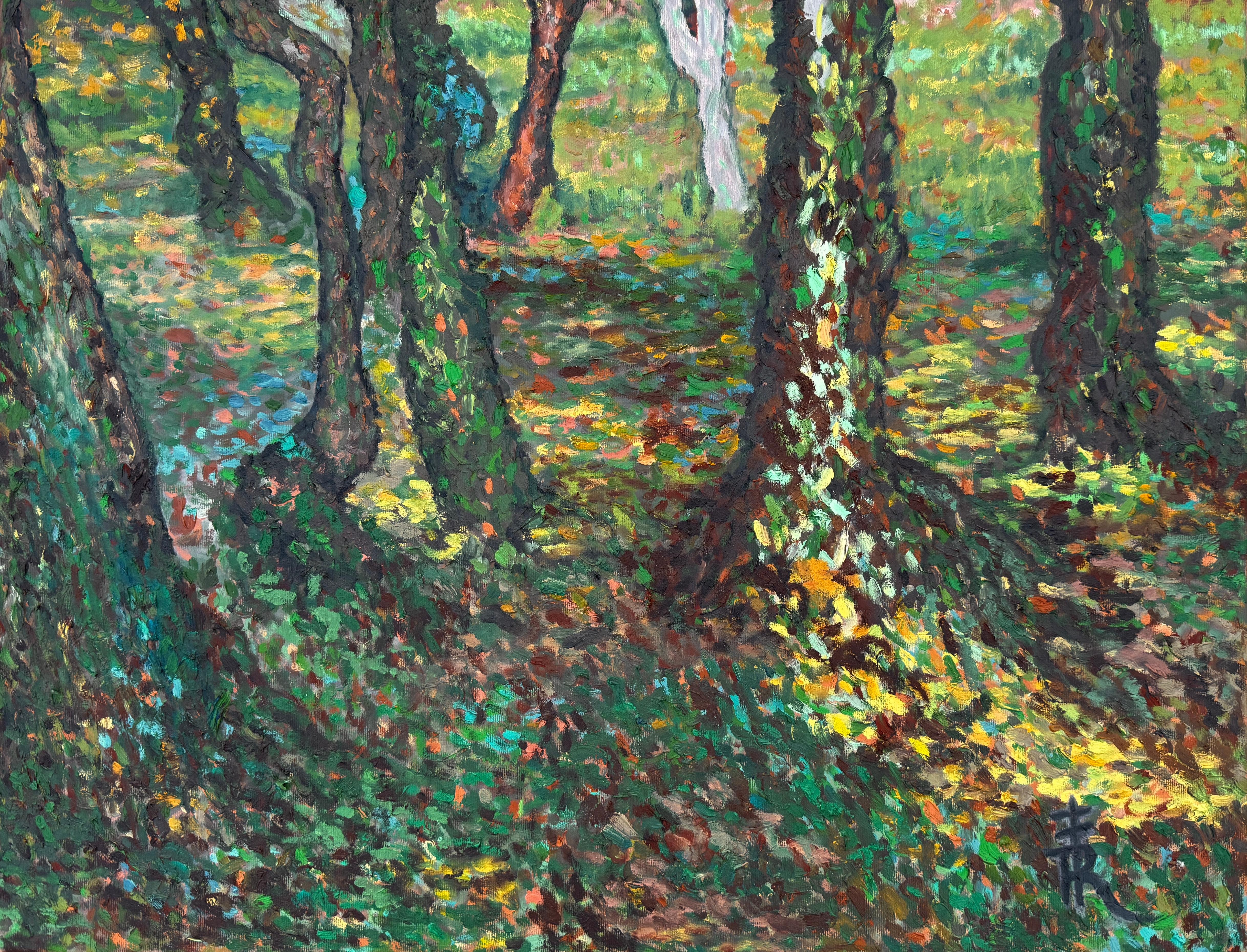 Mediterranean Forest Landscape Oil Painting Post Impressionist Spanish Woodland