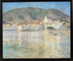 Cadaques in Calma olio su tela pittura mediterranea spagnola paesaggio marino arte