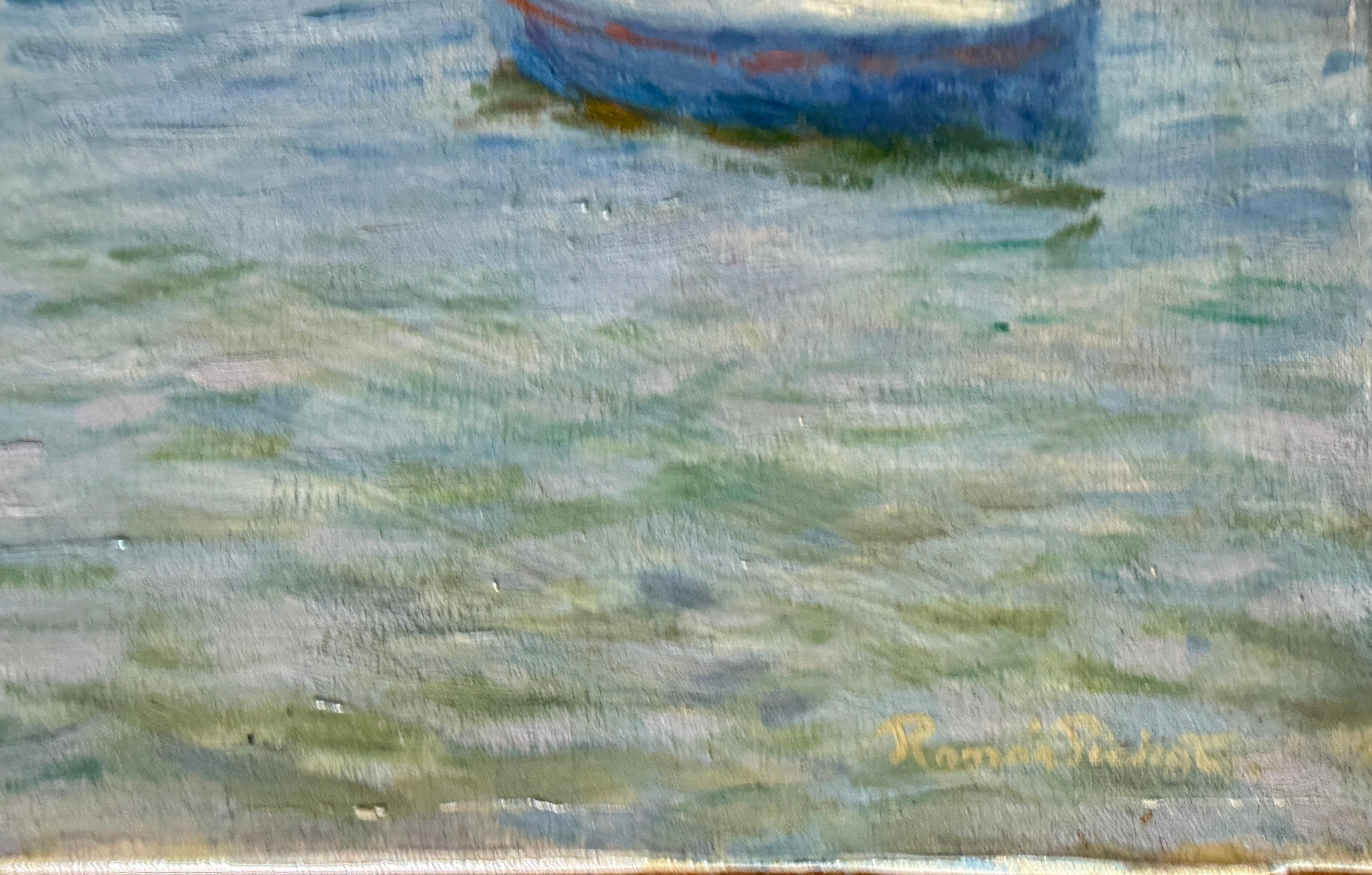 Cadaques Espagne huile sur toile peinture paysage marin - Painting de Ramon Pichot i Soler