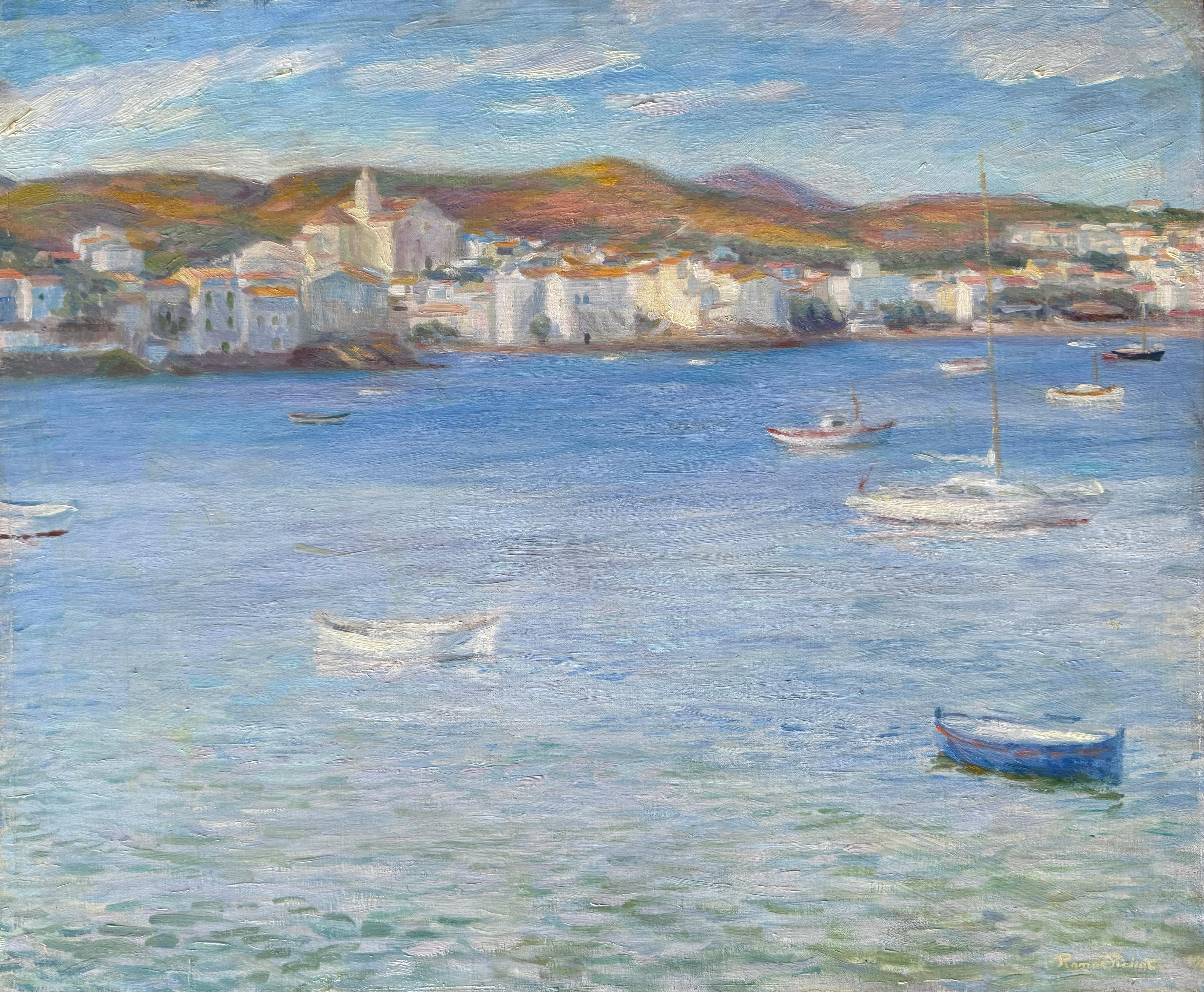 Landscape Painting Ramon Pichot i Soler - Cadaques Espagne huile sur toile peinture paysage marin