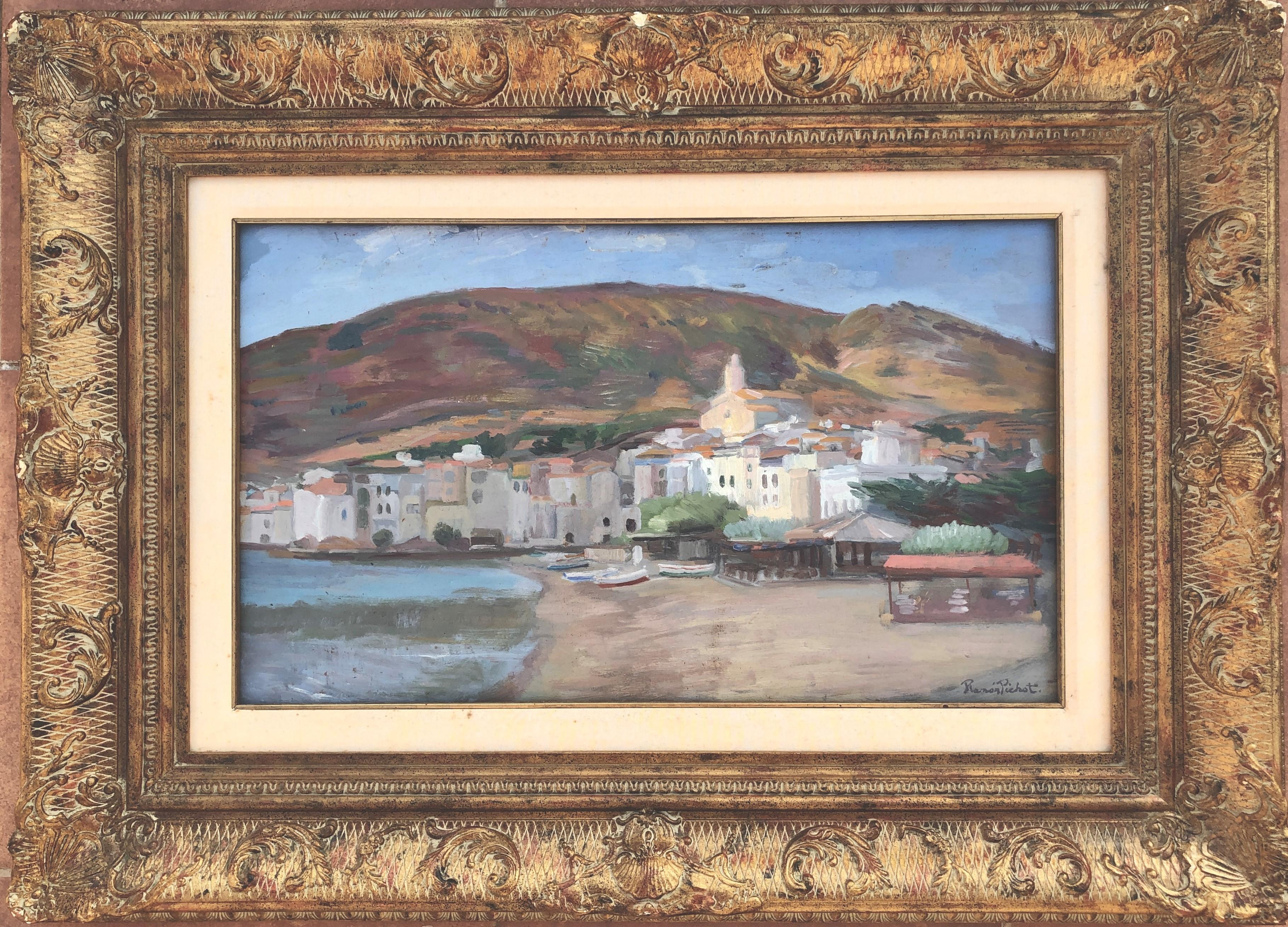 Ramon Pichot i Soler - Cadaques Spain seascape oil on board painting ...