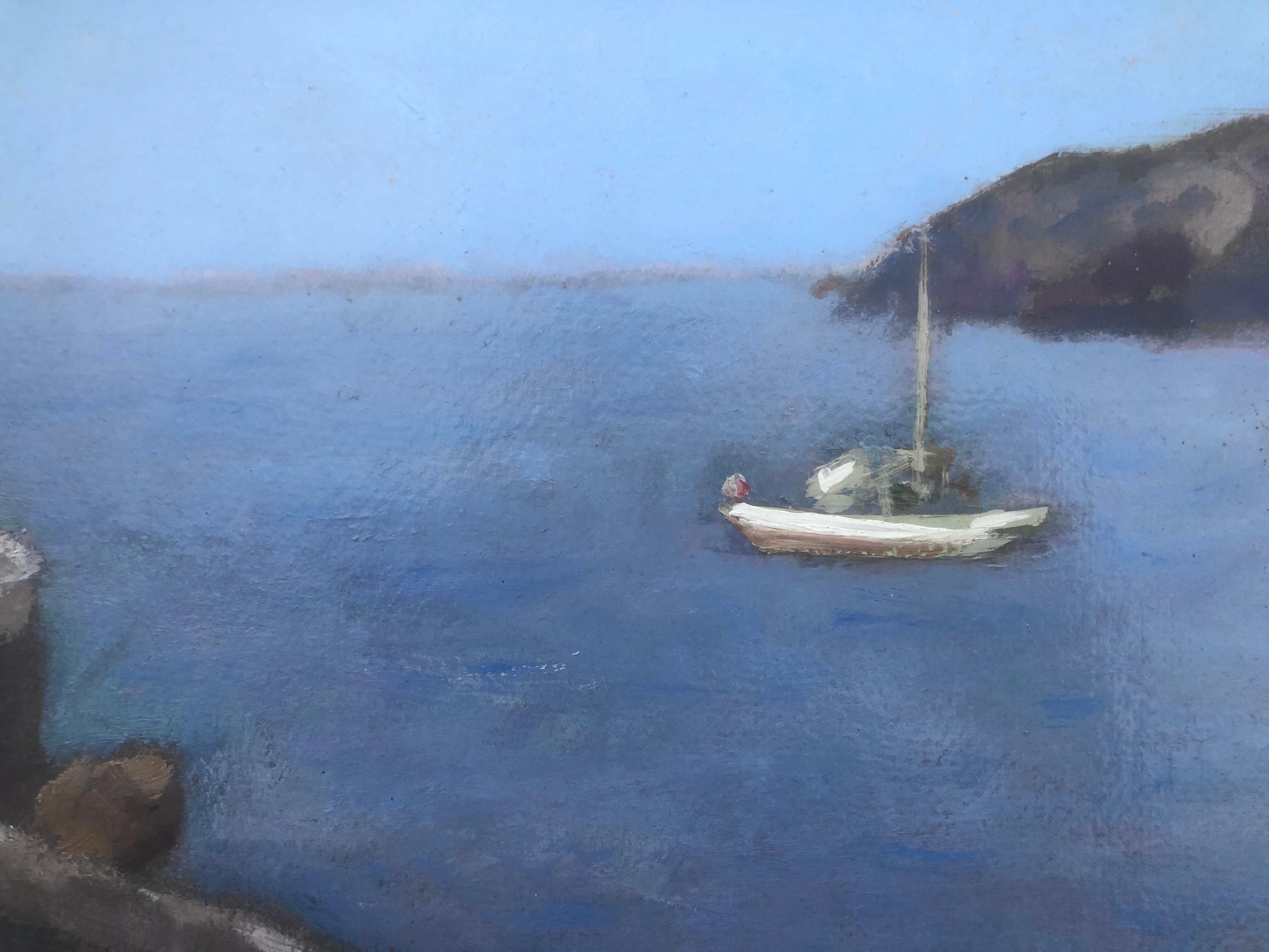 Cadaques Espagne paysage marin huile sur toile peinture - Impressionnisme Painting par Ramon Pichot i Soler