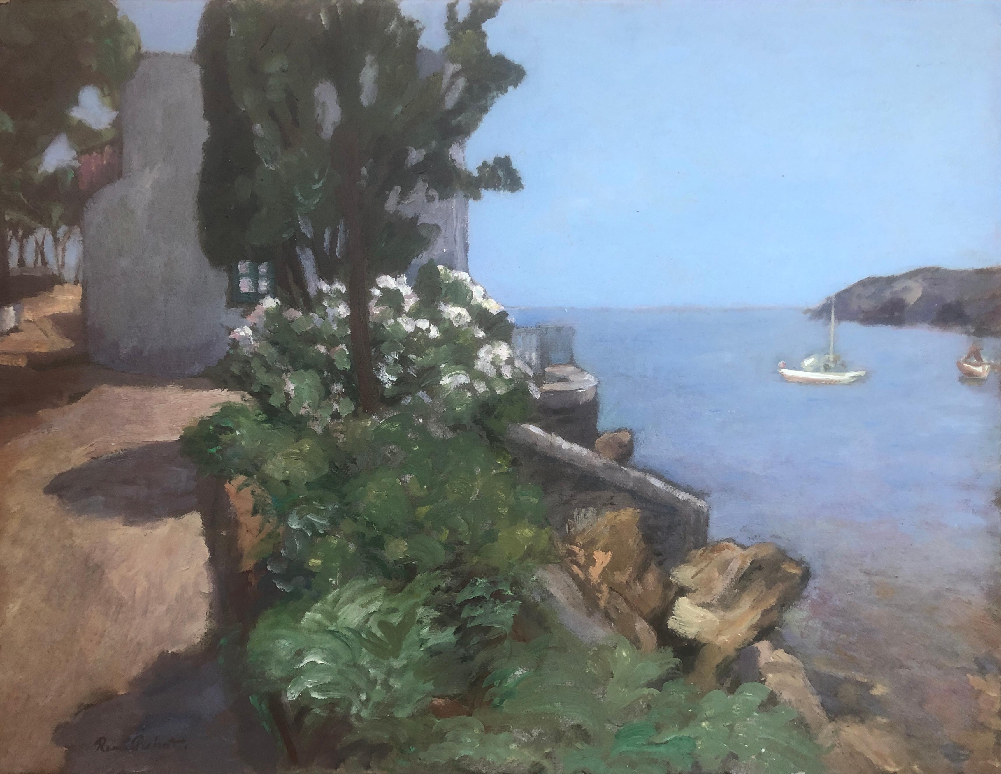 Ramon Pichot i Soler Landscape Painting – Cadaques Spanien Meereslandschaft Öl auf Leinwand Gemälde
