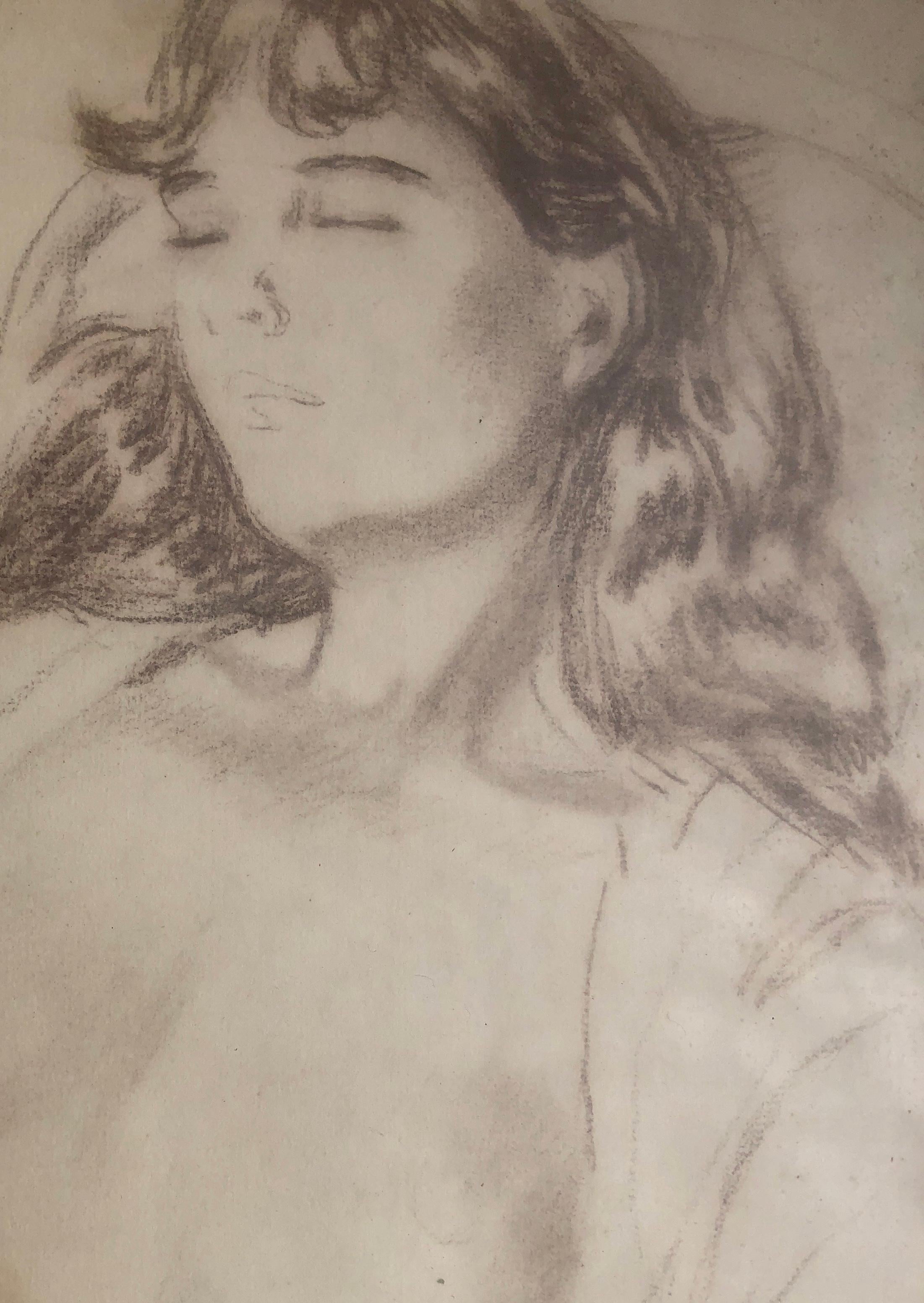 Nude woman pencil drawing Ramón Pichot For Sale 1