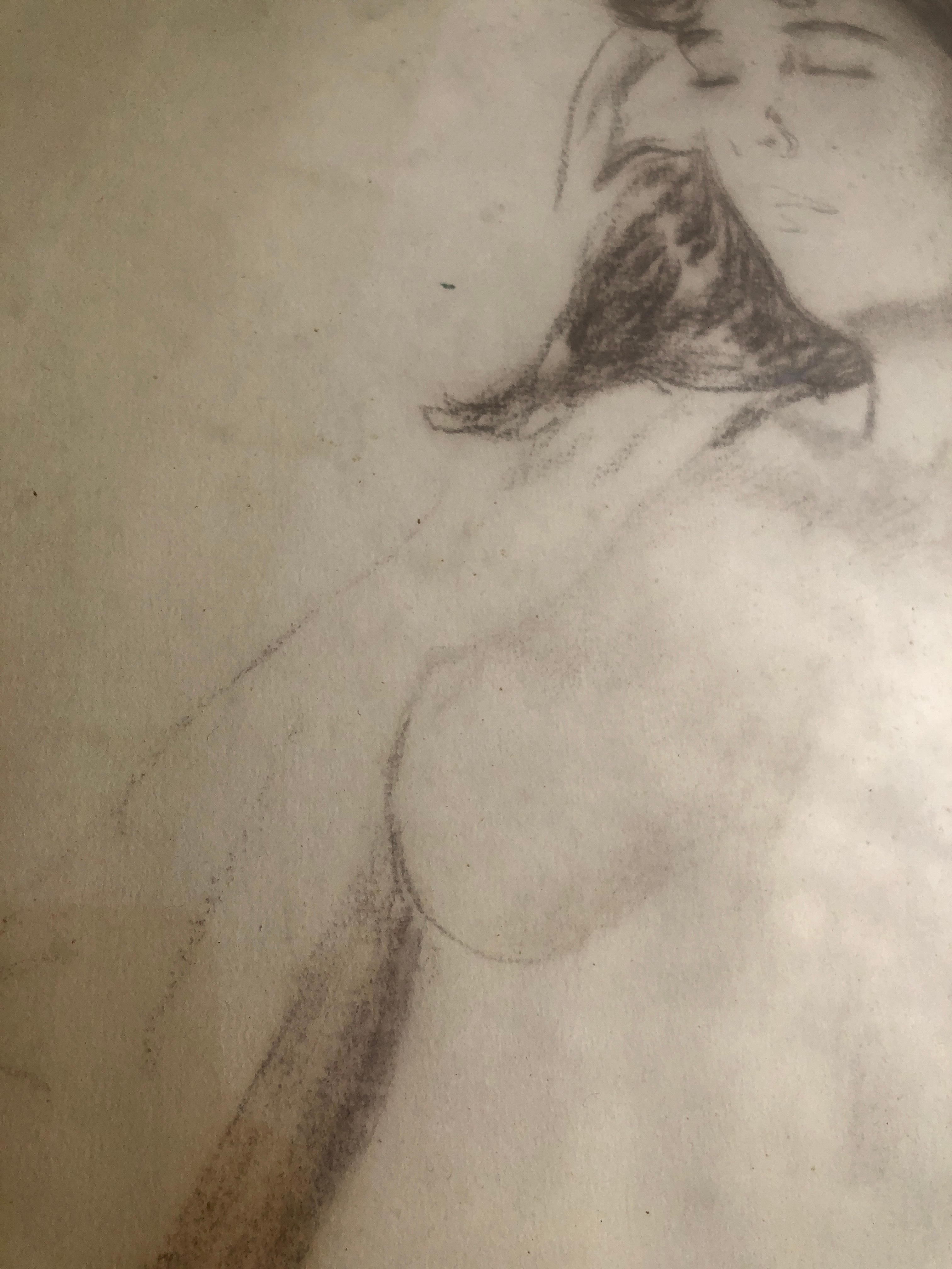 Nude woman pencil drawing Ramón Pichot For Sale 3