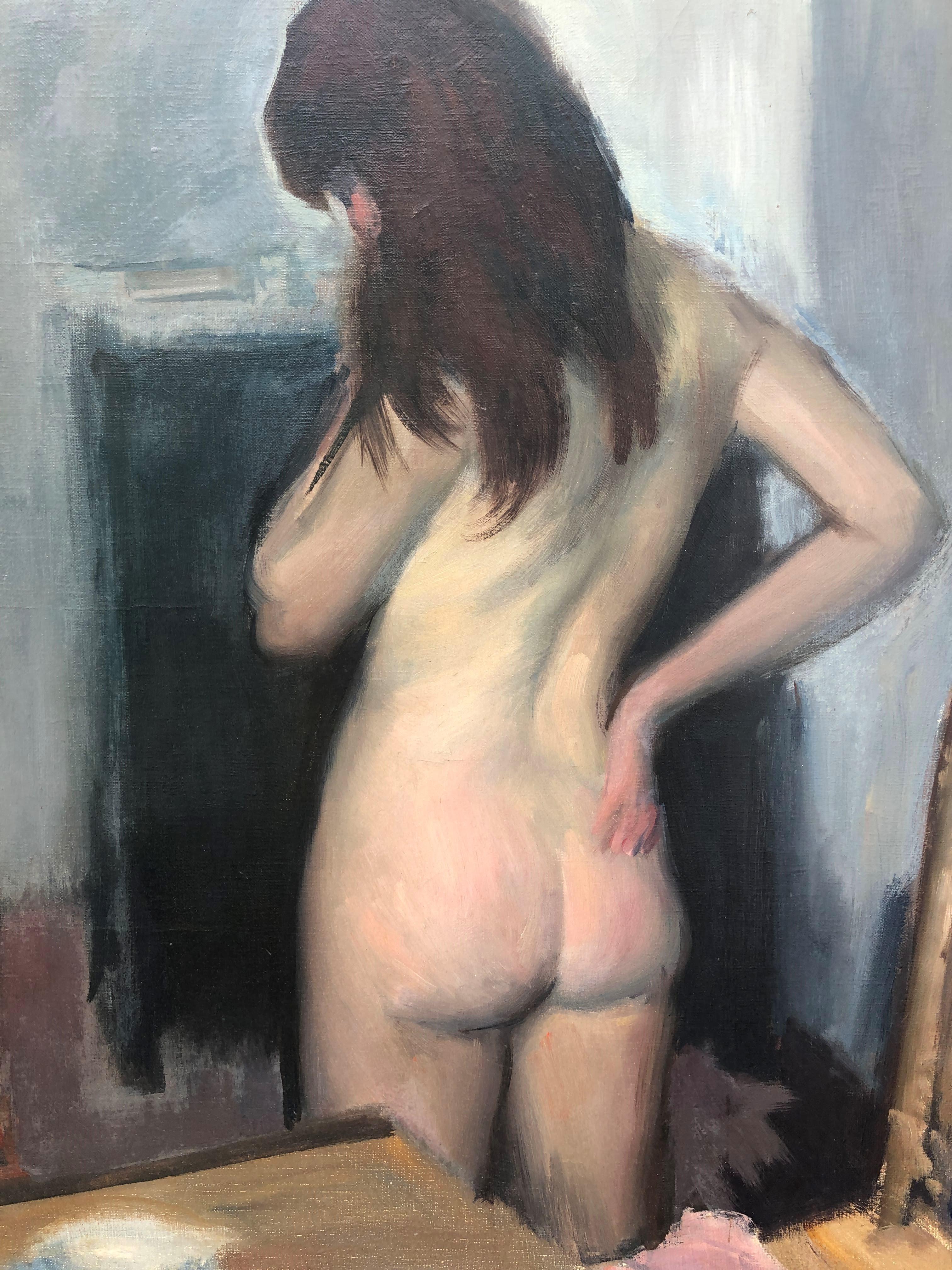 Ramón Pichot female nude original oil painting canvas c.1960 2
