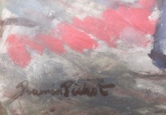 Donna e fiori olio su tavola Ramón Pichot