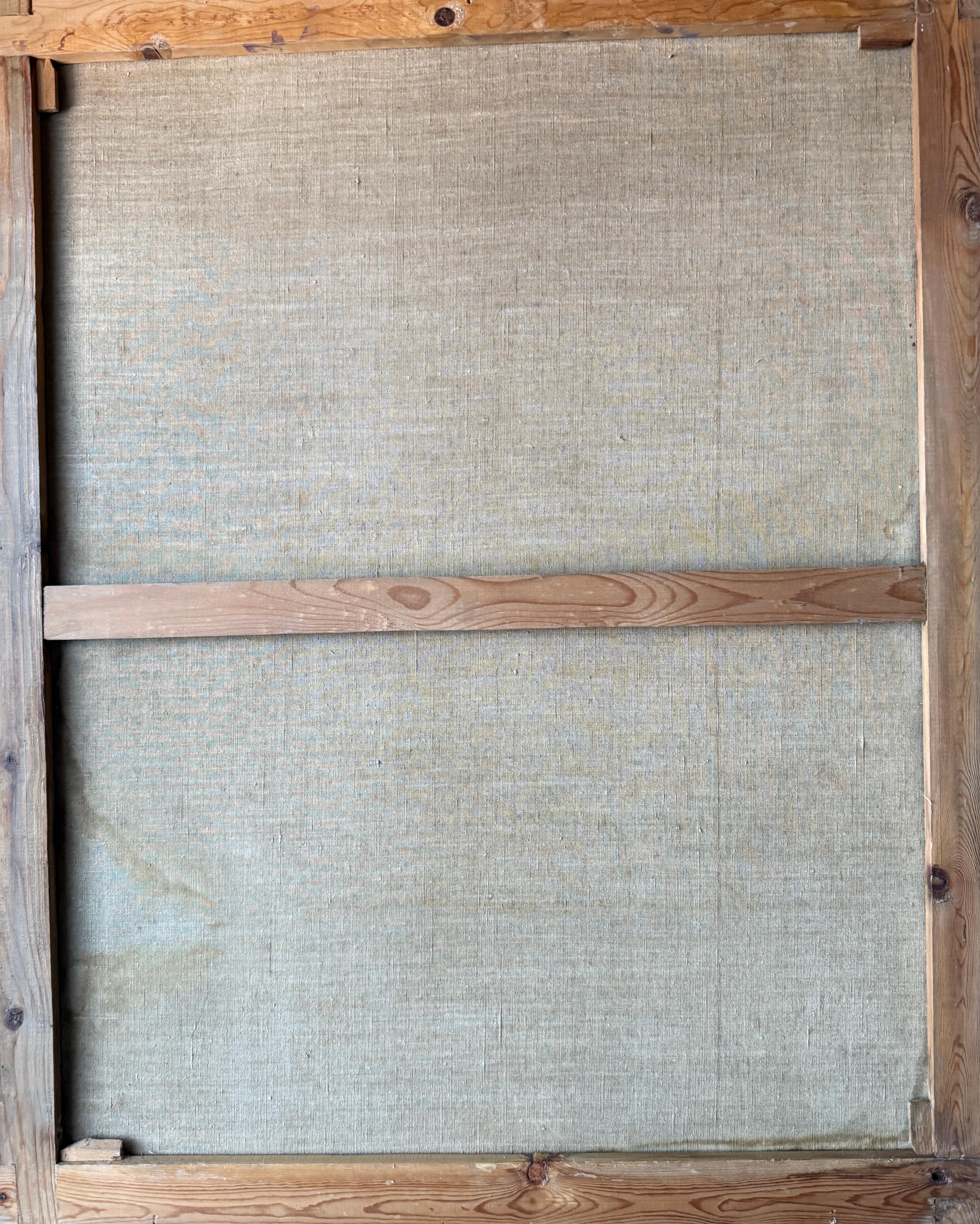 Junge Frau mit Blumen Öl auf Leinwand Gemälde im Angebot 3