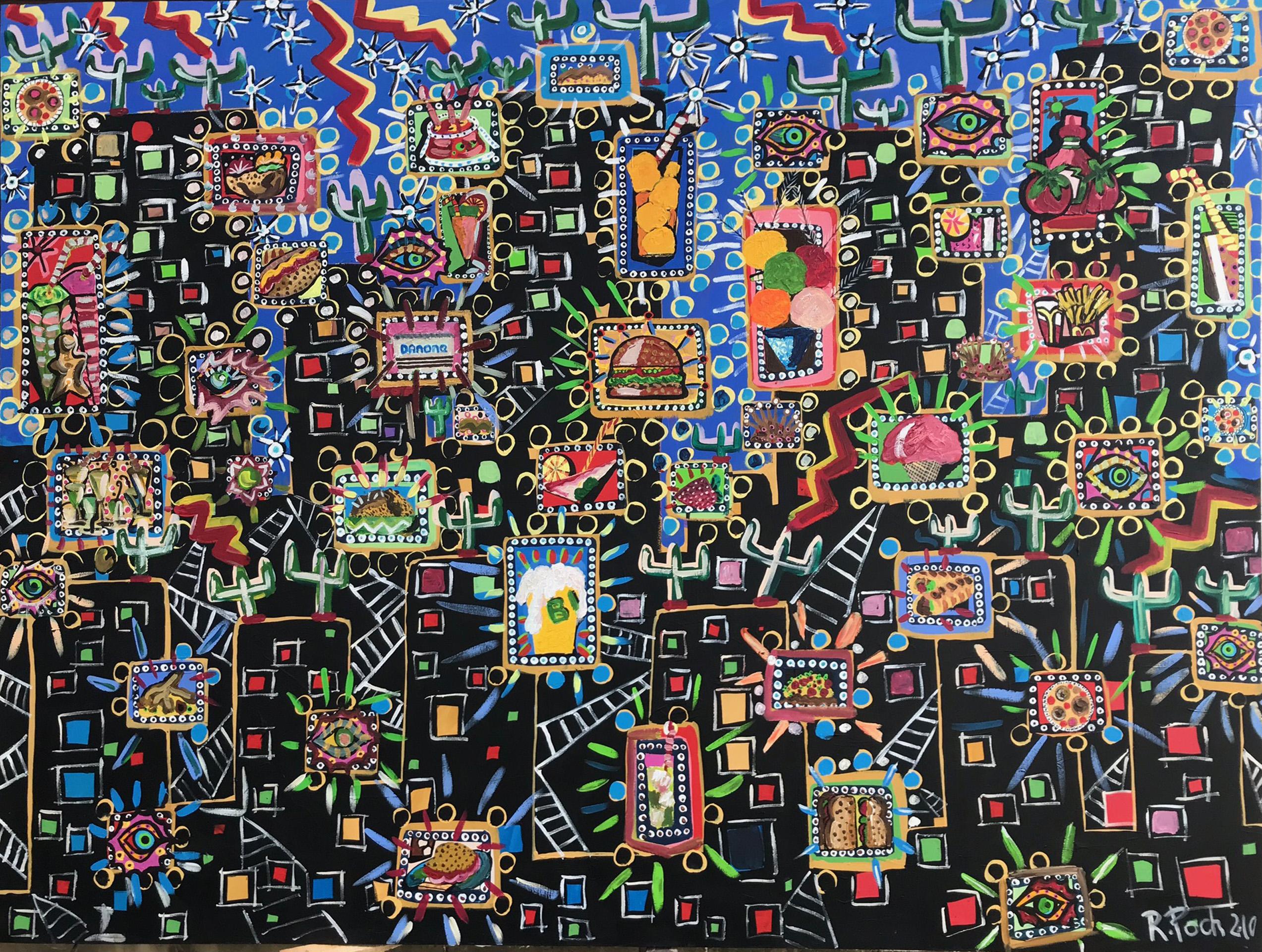 Ramon Poch Abstract Painting - 52 Gran Favela Acrylic Painting, Abstract Style, 200 x 150 cm