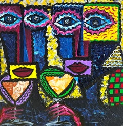 „Brindis“ – Acrylgemälde, zeitgenössischer Stil, gerahmt, ab 2010