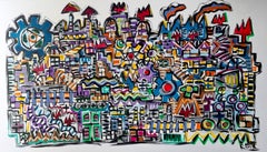 Poch 13.25.2 89 Factoria Original Acrylic Painting, Abstract Expressionist
