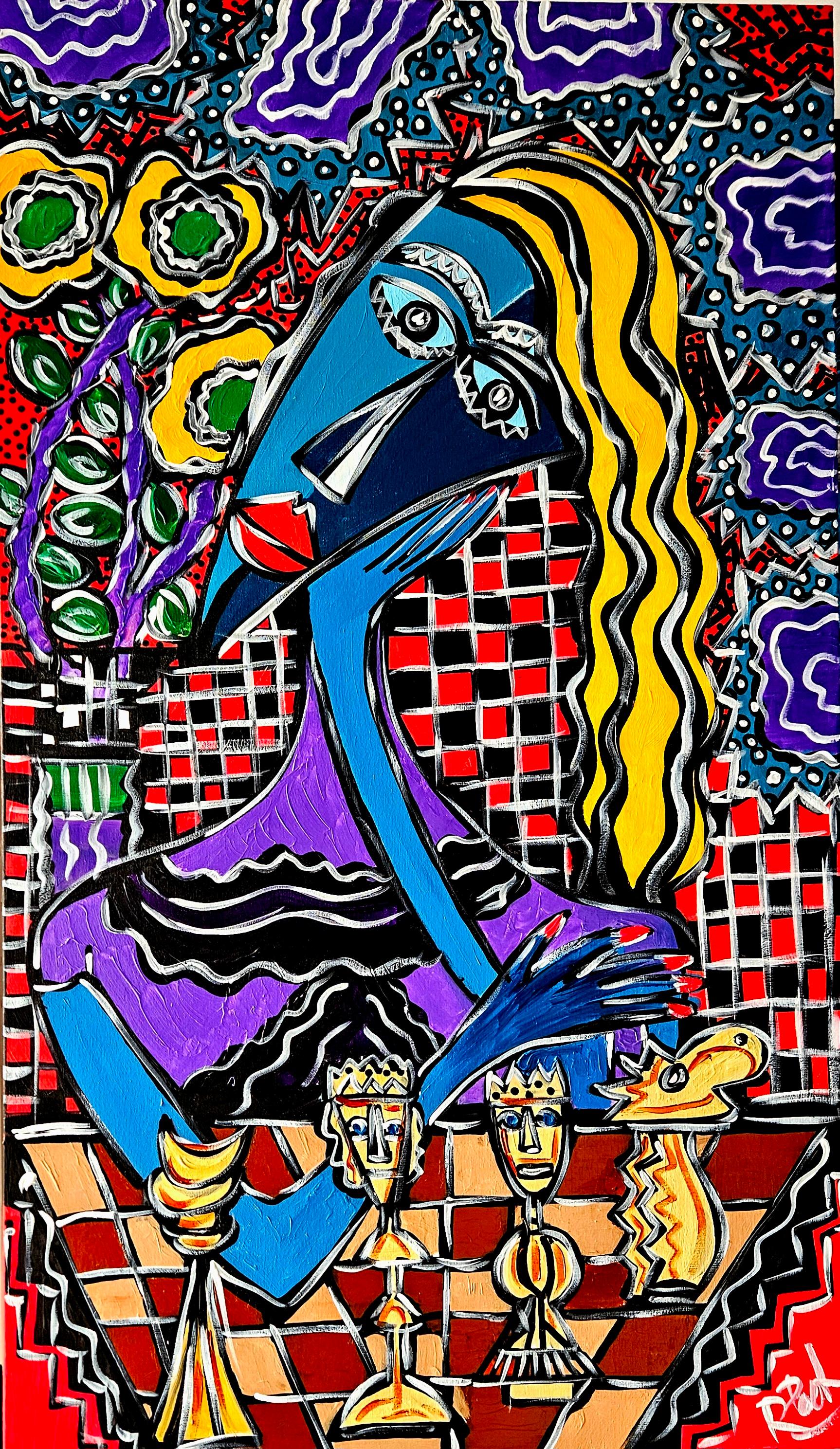 POCH 152 „Checkmate“ – Acrylgemälde, neoexpressionistisch, ungerahmt, ab 2010