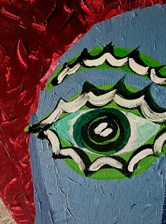 Poch 153 Felix Acrylic Painting, Neo-Expressionist, Unframed, 2010+