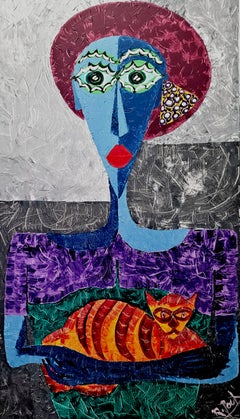 Poch 153 Felix, peinture acrylique, néo-expressionniste, sans cadre, 2010+
