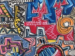 POCH 27 Factory 9 Acrylic Painting, Abstract Expressionist, Framed, 2010+
