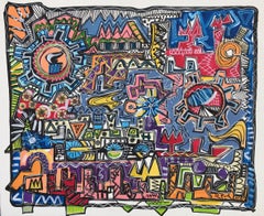 POCH 27 Factory 9 Acrylgemälde, abstrakter Expressionismus, gerahmt, ab 2010