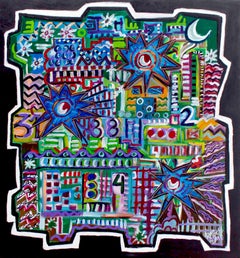 POCH 31 Lost Abstract Expressionist Acrylic Painting, Framed, 2010, 140x150 cm